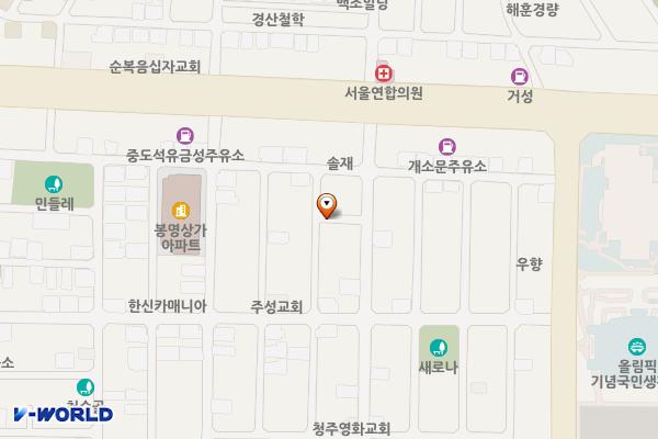 봉명동주차장 위치 지도 — 충청북도 청주시 흥덕구 봉명동 853-1