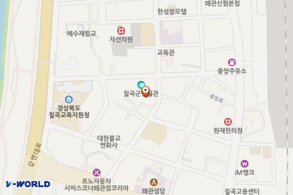 어르신전당 앞 위치 지도 — 경상북도 칠곡군 왜관읍 왜관리 273-1