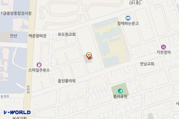 공영주차장 위치 지도 — 충청북도 청주시 흥덕구 봉명동 204-13