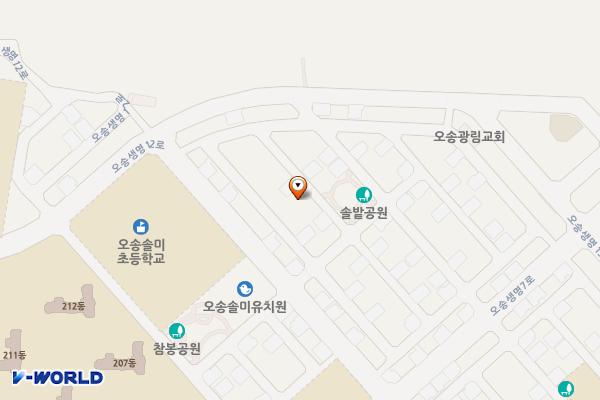 공한지주차장 위치 지도 — 충청북도 청주시 흥덕구 오송읍 봉산리 861
