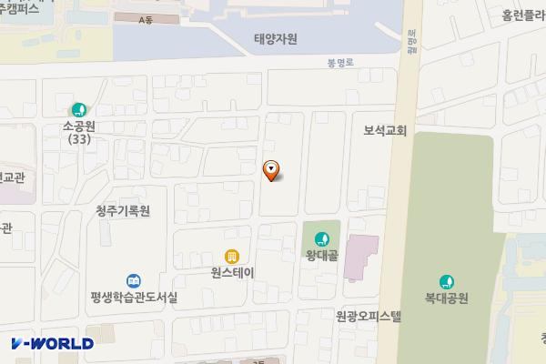공한지주차장 위치 지도 — 충청북도 청주시 흥덕구 봉명동 213-20