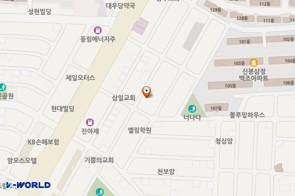 봉명동 498-7번지 일원 노외주차장 위치 지도 — 충청북도 청주시 흥덕구 봉명동 498-7
