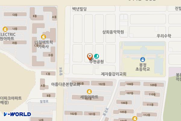 봉명동 노외주차장 위치 지도 — 충청북도 청주시 흥덕구 봉명동 2171