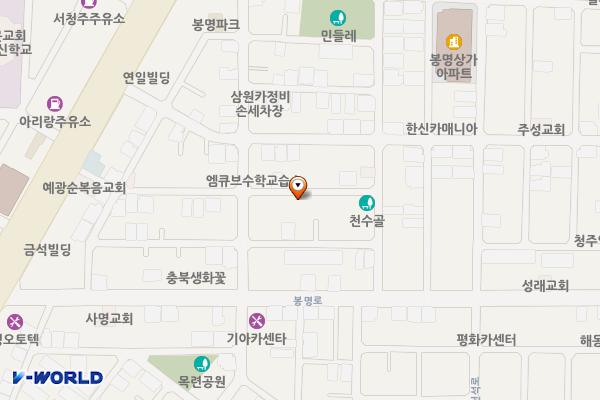 봉명동 967번지 일원 노외주차장 위치 지도 — 충청북도 청주시 흥덕구 봉명동 967