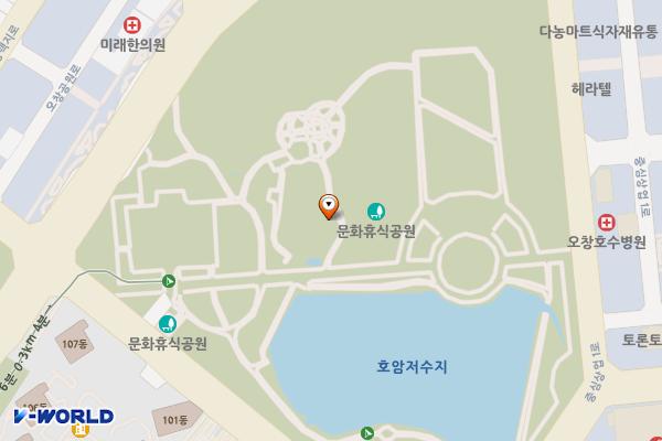 오창호수공원 위치 지도 — 충청북도 청주시 청원구 양청리 753