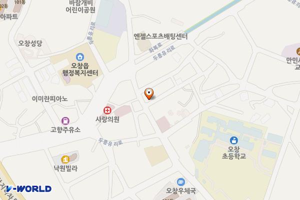오창시장주차장 위치 지도 — 충청북도 청주시 청원구 팔결로 712