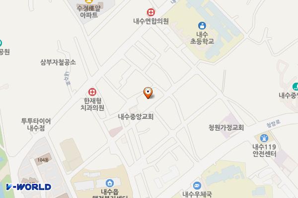 내수초교앞주차장 위치 지도 — 충청북도 청주시 청원구 마산리 165-64