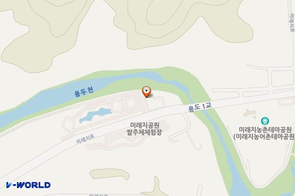 미래지농촌테마공원 주차장 위치 지도 — 충청북도 청주시 청원구 용두리 15-2번지