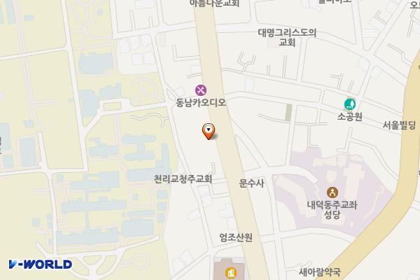덕벌나눔허브센터 위치 지도 — 충청북도 청주시 청원구 내덕동 173-9