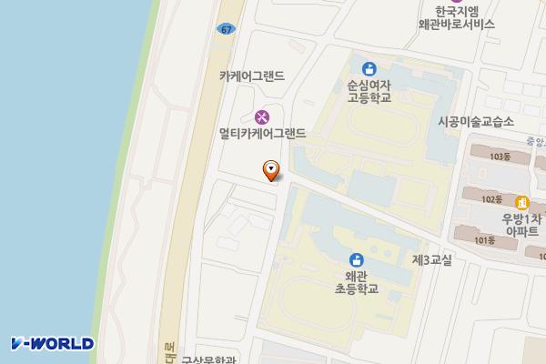 왜관초등학교 앞 공영주차장 위치 지도 — 경상북도 칠곡군 왜관읍 왜관리 785-25