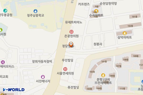 산남주공4단지쪽 위치 지도 — 충청북도 청주시 서원구 청남로 2022번길 7