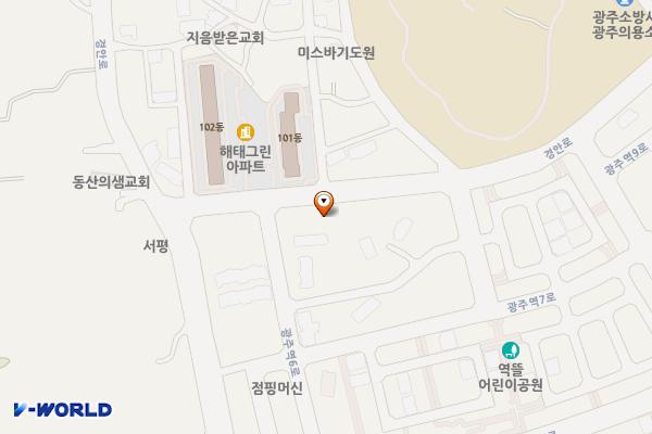 광주역세권 임시(6) 공영주차장 위치 지도 — 경기도 광주시 역동 407-2