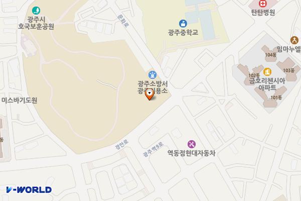 광주시호국보훈공원 공영주차장 위치 지도 — 경기도 광주시 경안동 40