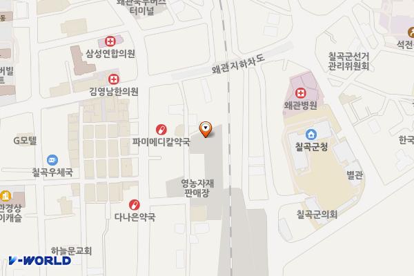 왜관 북부 공영주차장 위치 지도 — 경상북도 칠곡군 왜관읍 왜관리 216-13