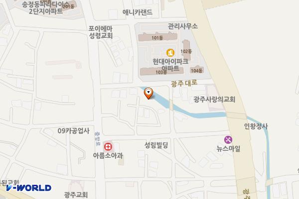 송정동(현대아파트뒤) 공영주차장 위치 지도 — 경기도 광주시 송정동 108-2