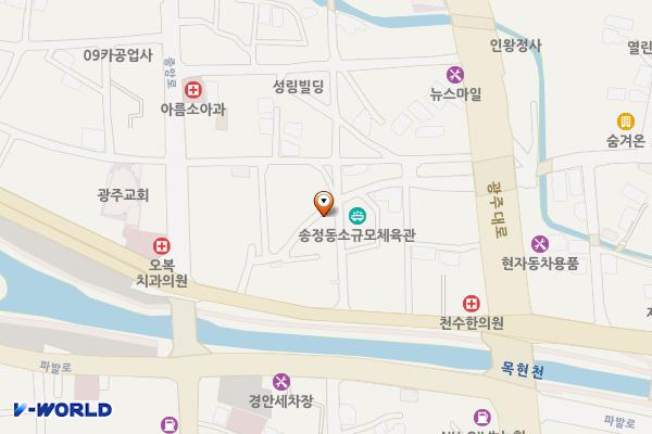 송정동(구)우시장 공영주차장 위치 지도 — 경기도 광주시 송정동 101-4