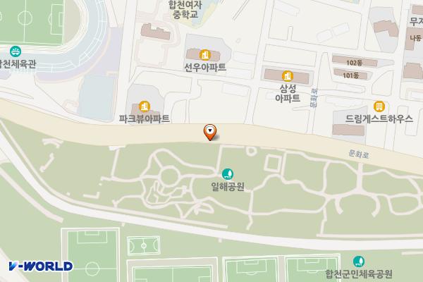 중흥동(남정사거리) 공영주차장 위치 지도 — 경상남도 합천군 합천읍 합천리 918-7