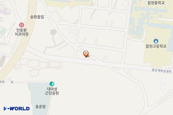 합천읍 교동 주거지주차장 위치 지도 — 경상남도 합천군 합천읍 합천리 213