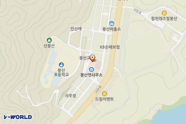 봉산면사무소 위치 지도 — 경상남도 합천군 봉산면 김봉리 343-5