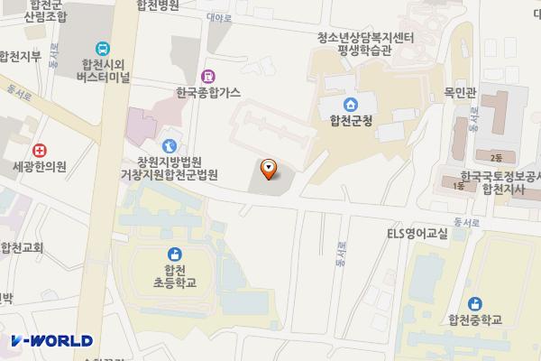 합천군청 제2주차장 위치 지도 — 경상남도 합천군 합천읍 합천리 331-1