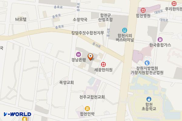 합천읍 공영주차장 위치 지도 — 경상남도 합천군 합천읍 합천리 668-19