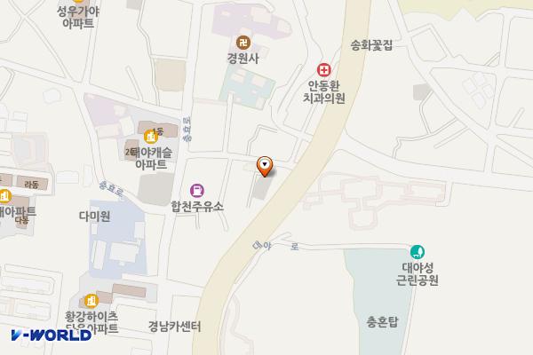 정대2동 공영주차장 위치 지도 — 경상남도 합천군 합천읍 합천리 881-5