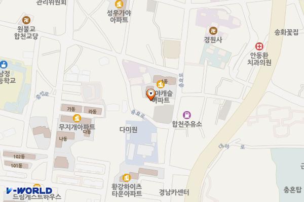 농업기술센터옆 주차장(SK주유소 맞은편) 위치 지도 — 경상남도 합천군 합천읍 합천리 875-2