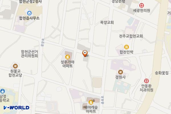 합천읍 정대동(녹수탕 옆)공영주차장 위치 지도 — 경상남도 합천군 합천읍 합천리 706-6
