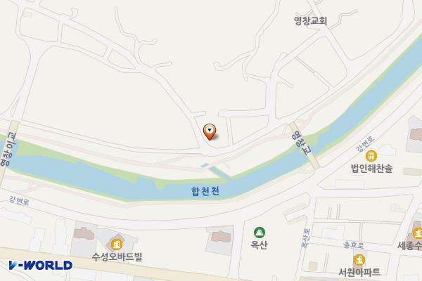 자투리 땅 활용 생활주차장 15 위치 지도 — 경상남도 합천군 합천읍 영창리 583-2