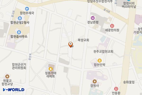 자투리 땅 활용 생활주차장 6 위치 지도 — 경상남도 합천군 합천읍 합천리 709-23