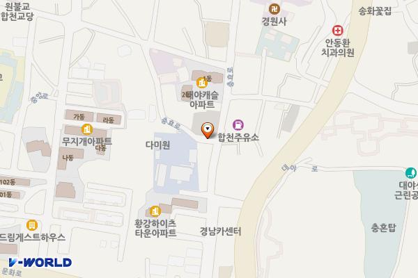 농업기술센터 출입로 위치 지도 — 경상남도 합천군 합천읍 합천리 872-6