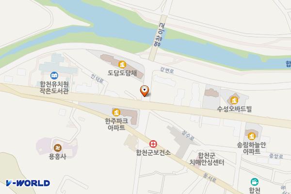 시장식육식당 ~ 한주A 위치 지도 — 경상남도 합천군 합천읍 합천리 487-1