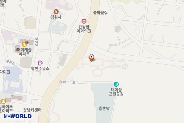 호국공원 위치 지도 — 경상남도 합천군 합천읍 합천리 246-3