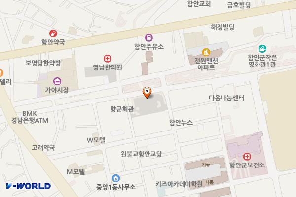 가야재래시장공영주차장(향군회관 옆) 위치 지도 — 경상남도 함안군 가야읍 말산리 113