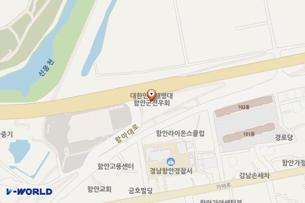 함안시외버스터미널공영주차장 위치 지도 — 경상남도 함안군 가야읍 함마대로 1636-3