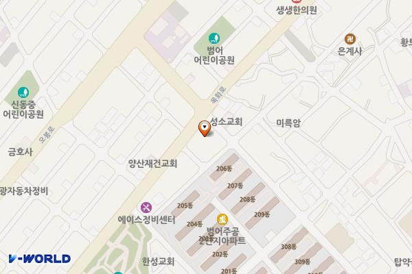 신동중 공영주차장 위치 지도 — 경상남도 양산시 물금읍 범어리 650-4