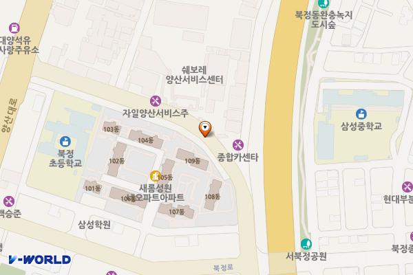 양산시노상제24공영주차장 위치 지도 — 경상남도 양산시 북정동 476