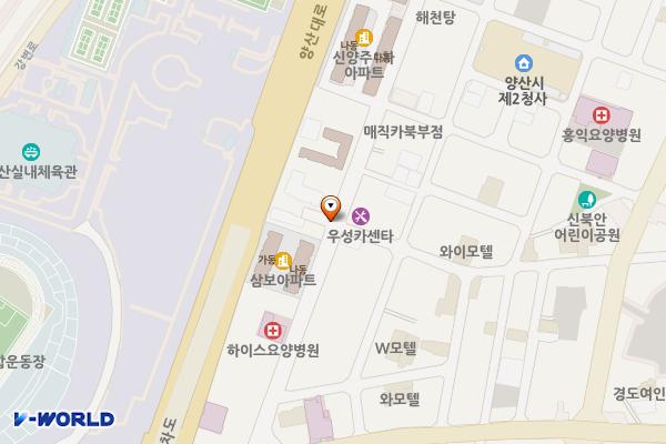 양산시노상제9공영주차장 위치 지도 — 경상남도 양산시 북부동 493-1