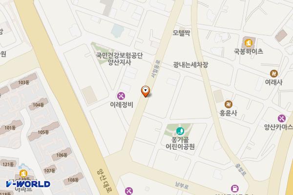 양산시노상제3공영주차장 위치 지도 — 경상남도 양산시 남부동 506