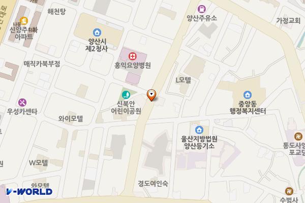양산시노상제2공영주차장 위치 지도 — 경상남도 양산시 북부동 665-70