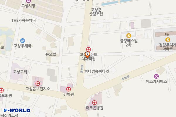 고성군공영노상주차장 위치 지도 — 경상남도 고성군 고성읍 동외리 288-18