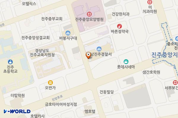 경찰서1주차장 위치 지도 — 경상남도 진주시 중안동 10