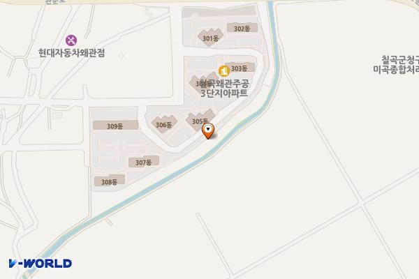 백남소하천 공영주차장 위치 지도 — 경상북도 칠곡군 왜관읍 왜관리 590-1