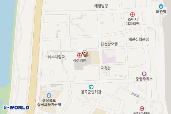 남부지구대 뒤편 주차장 위치 지도 — 경상북도 칠곡군 왜관읍 왜관리 265