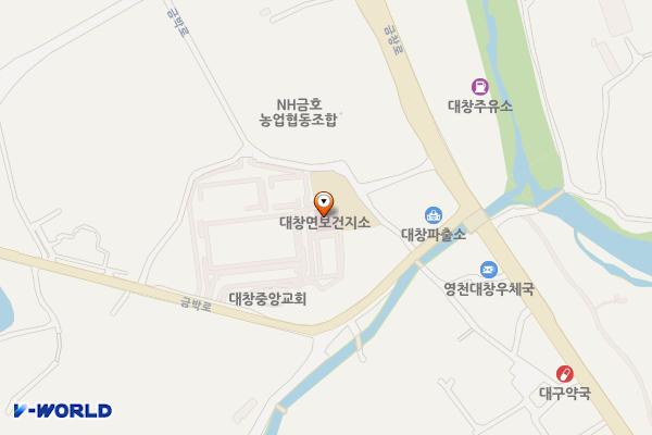 대창면행정복지센터 부설주차장 위치 지도 — 경상북도 영천시 대창면 금박로 1057-7