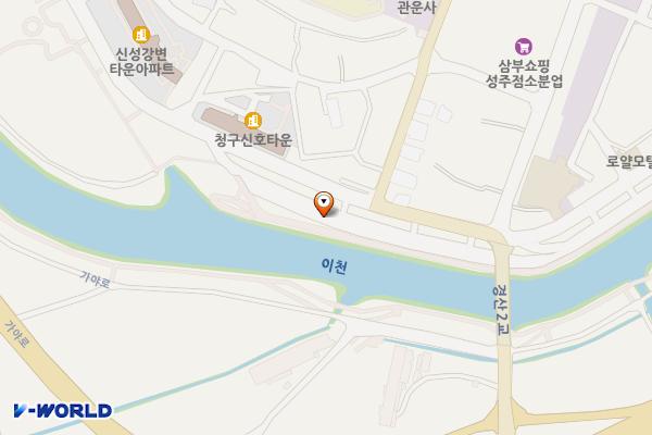 이천제방 주차장 위치 지도 — 경상북도 성주군 성주읍 경산리 765-3