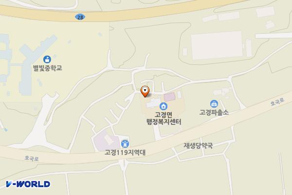 고경면행정복지센터 부설주차장 위치 지도 — 경상북도 영천시 고경면 호국로 1065-25