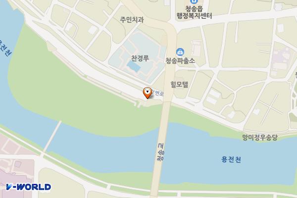 청송강변주차장 위치 지도 — 경상북도 청송군 청송읍 월막리 362