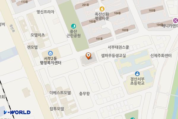 옥산2지구 지상공영주차장 위치 지도 — 경상북도 경산시 옥산동 733-1