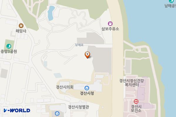남매근린공원주차장(시청뒤) 위치 지도 — 경상북도 경산시 중방동 701-20